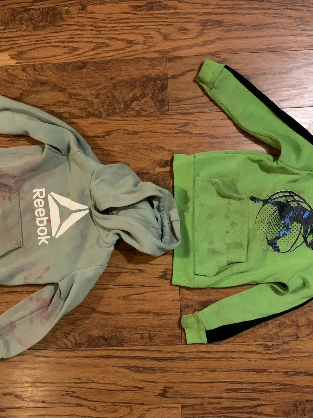 Reebok Light Green Kids' Hoodie with Logo